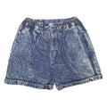 Womens Blue Casual Denim Shorts S W26 Cotton Blend Relaxed Fit Elastic Waistband
