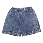 Womens Blue Casual Denim Shorts S W26 Cotton Blend Relaxed Fit Elastic Waistband
