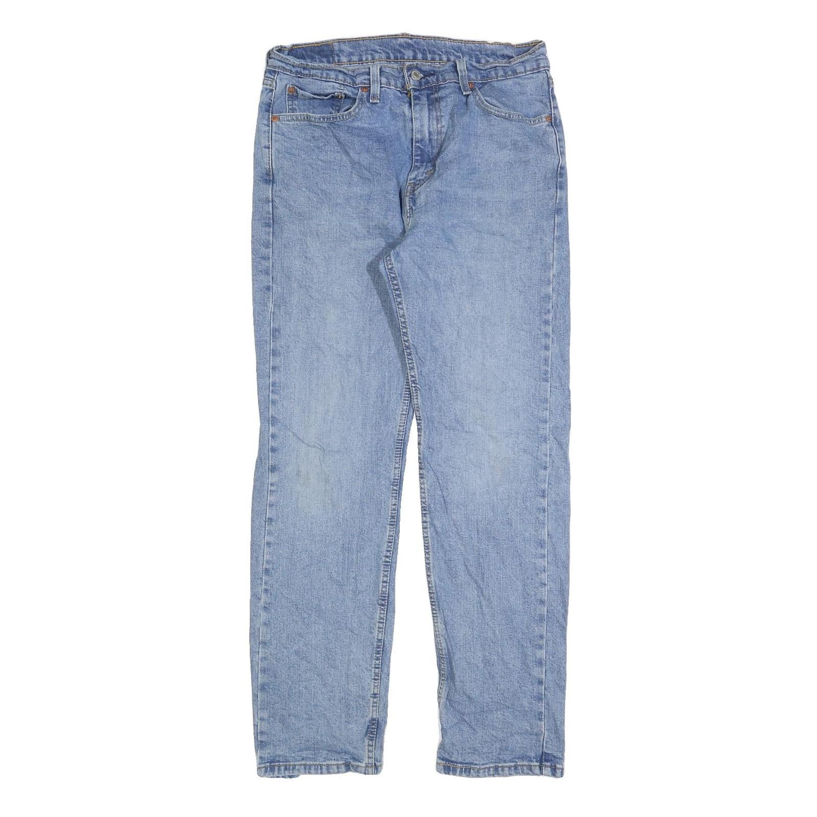 LEVI'S 505 Mens Jeans Blue Regular Straight Denim Light W33 L32 Classic Fit Zip