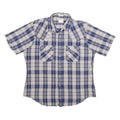 LEVI'S Mens Blue & Cream Checked Shirt L Cotton Short Sleeve Casual