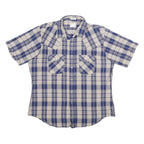 LEVI'S Mens Blue & Cream Checked Shirt L Cotton Short Sleeve Casual