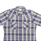 LEVI'S Mens Blue & Cream Checked Shirt L Cotton Short Sleeve Casual