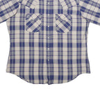 LEVI'S Mens Blue & Cream Checked Shirt L Cotton Short Sleeve Casual