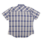 LEVI'S Mens Blue & Cream Checked Shirt L Cotton Short Sleeve Casual