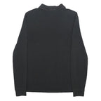 POLO RALPH LAUREN Mens Black Long Sleeve Plain M Cotton Polo Shirt Classic Style