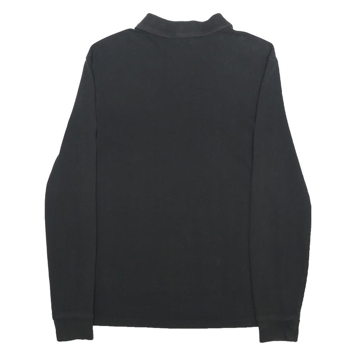 POLO RALPH LAUREN Mens Black Long Sleeve Plain M Cotton Polo Shirt Classic Style