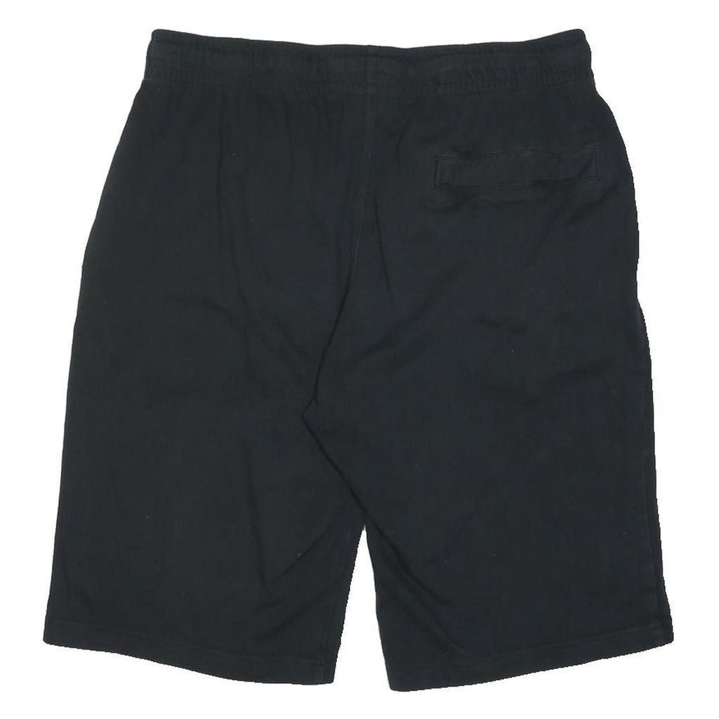 NIKE Mens Black Casual Cotton Blend Shorts M W30 Logo Embroidered Drawstring