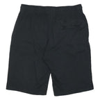 NIKE Mens Black Casual Cotton Blend Shorts M W30 Logo Embroidered Drawstring