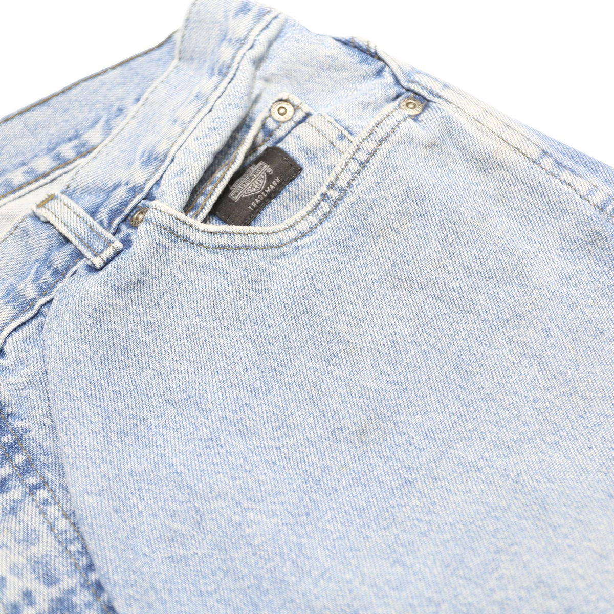 HARLEY DAVIDSON Mens Jeans Light Blue Relaxed Straight Denim Stone Wash W38 L32