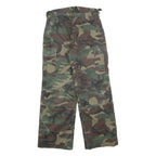 Mens Regular Fit Cotton Blend Green & Brown Camouflage Cargo Trousers W26 L28
