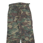 Mens Regular Fit Cotton Blend Green & Brown Camouflage Cargo Trousers W26 L28