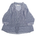 MAJIQUE WARDROBE Womens Blouse Blue Long Sleeve Striped M