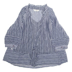 MAJIQUE WARDROBE Womens Blouse Blue Long Sleeve Striped M