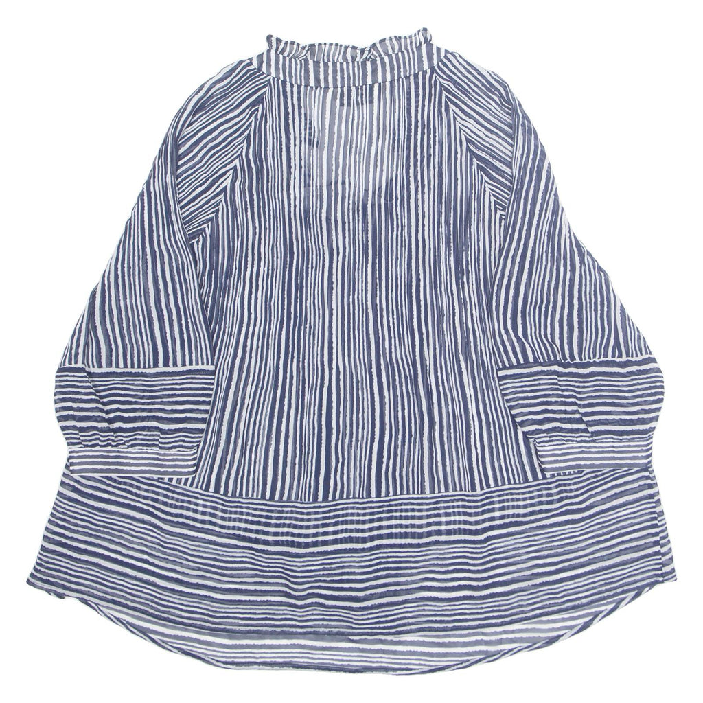 MAJIQUE WARDROBE Womens Blouse Blue Long Sleeve Striped M