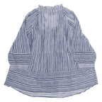 MAJIQUE WARDROBE Womens Blouse Blue Long Sleeve Striped M