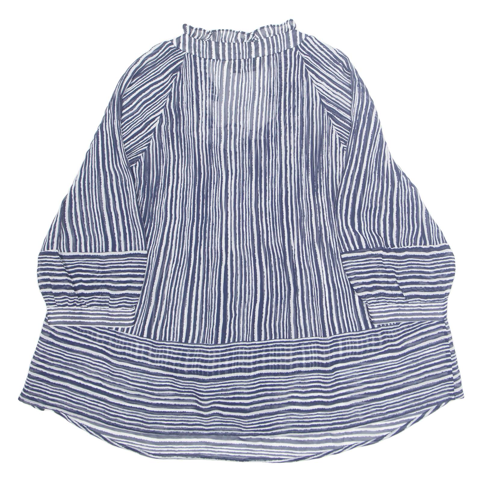 MAJIQUE WARDROBE Womens Blouse Blue Long Sleeve Striped M