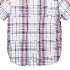 LEVI'S Mens White & Red Checked Shirt S Linen Blend Short Sleeve Casual