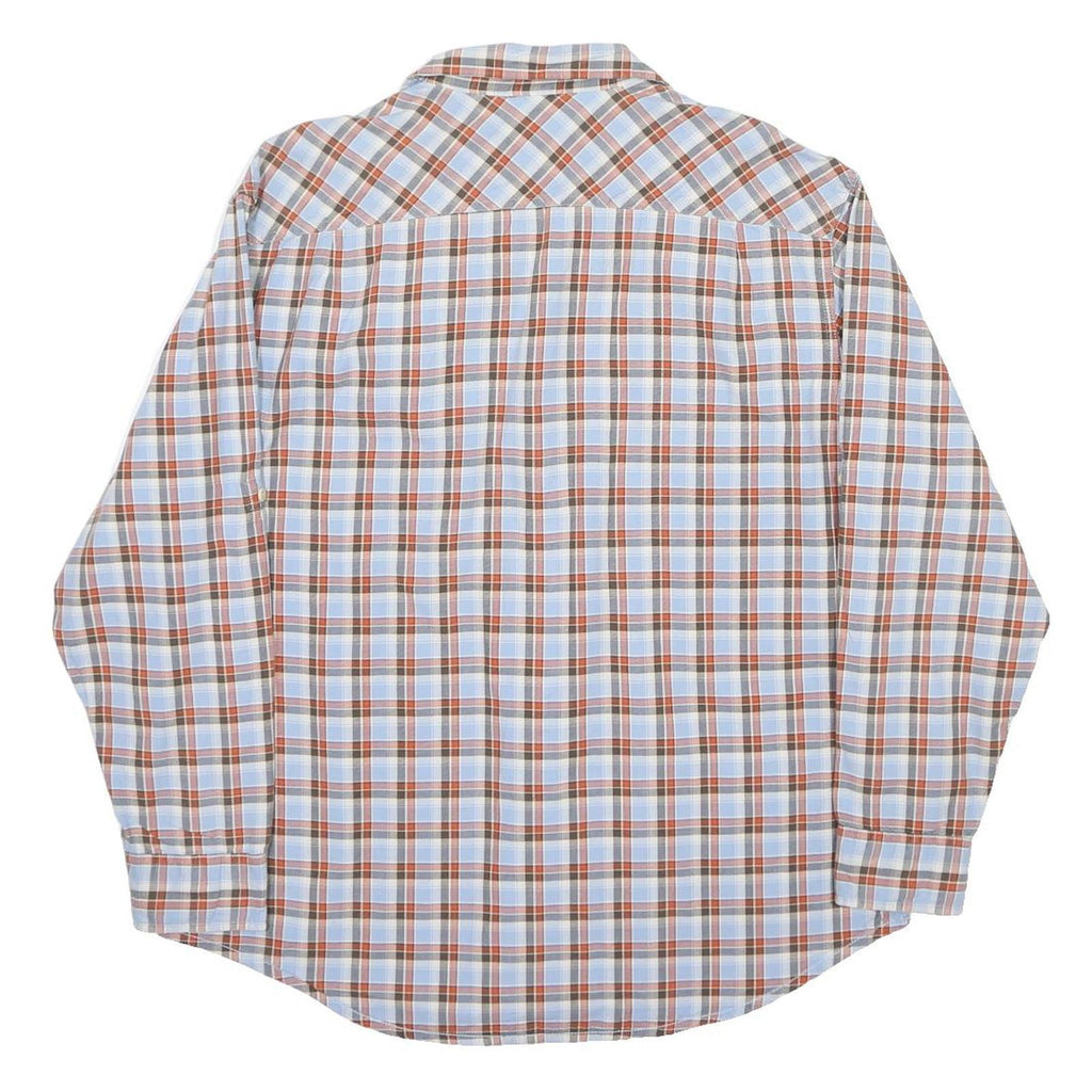 TIMBERLAND Mens Blue & Brown Checked Shirt XL Cotton Long Sleeve Casual