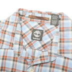 TIMBERLAND Mens Blue & Brown Checked Shirt XL Cotton Long Sleeve Casual