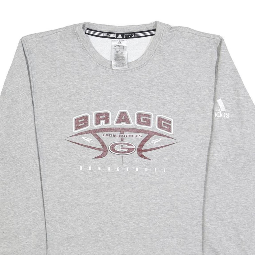 ADIDAS Mens Grey Bragg Lady Rockets Basketball Crew Neck Sweatshirt L Cotton