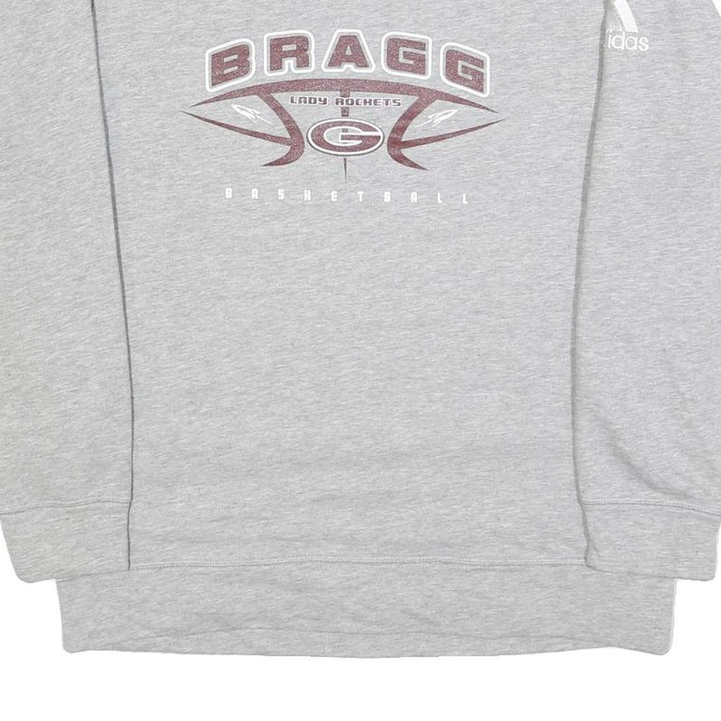 ADIDAS Mens Grey Bragg Lady Rockets Basketball Crew Neck Sweatshirt L Cotton
