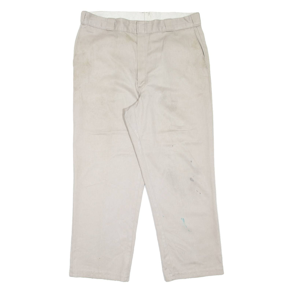 DICKIES Workwear Mens Trousers Grey Regular Tapered W38 L28