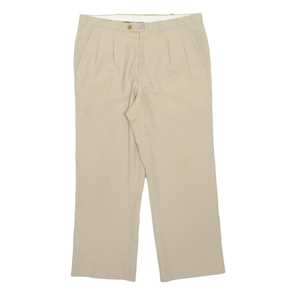 YVES SAINT LAURENT Womens Regular Fit Beige Polyester Blend Trousers W32 L27