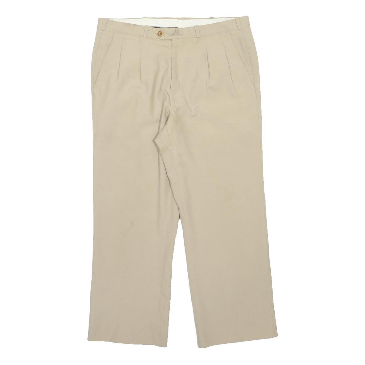 YVES SAINT LAURENT Womens Regular Fit Beige Polyester Blend Trousers W32 L27