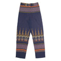 Geometric Patterned Womens Trousers Blue Regular Straight W26 L27
