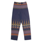 Geometric Patterned Womens Trousers Blue Regular Straight W26 L27