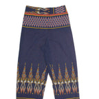 Geometric Patterned Womens Trousers Blue Regular Straight W26 L27