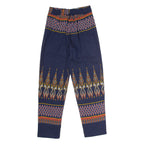 Geometric Patterned Womens Trousers Blue Regular Straight W26 L27