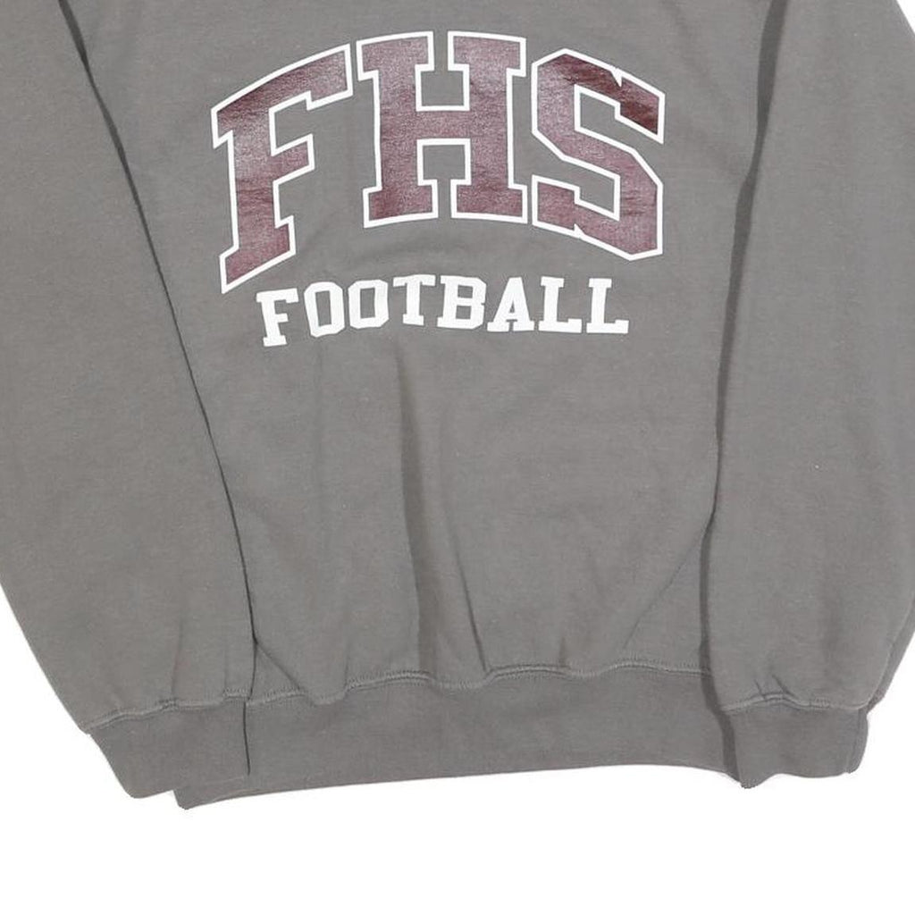 GILDAN Mens Grey FHS Football Crew Neck S Cotton Sweatshirt Casual Pullover