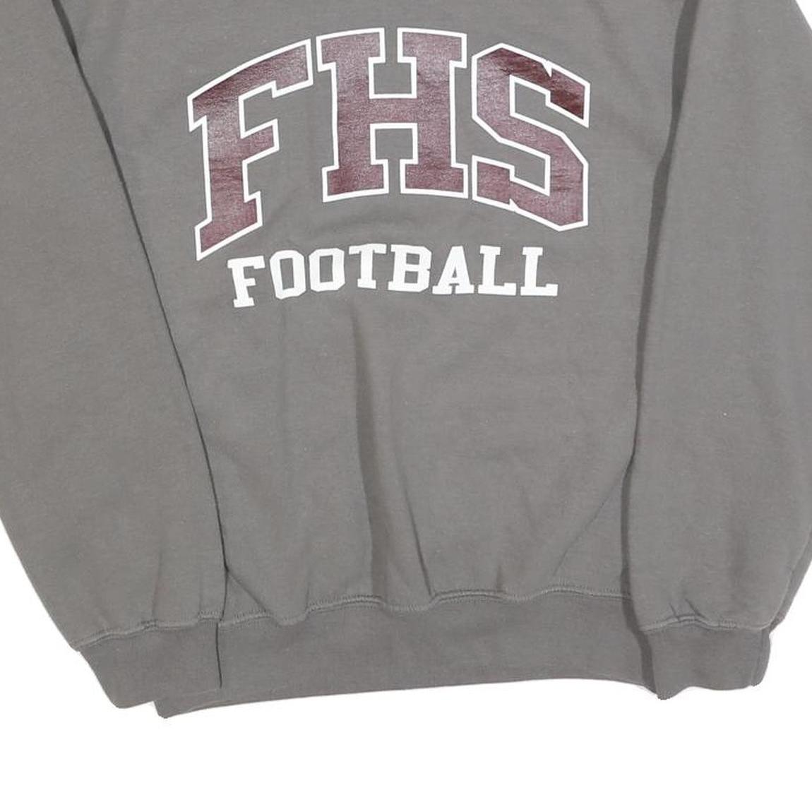 GILDAN Mens Grey FHS Football Crew Neck S Cotton Sweatshirt Casual Pullover