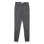 REISS Womens Cotton Blend Black Slim Tapered Trousers W25 L27 Elegant Fabric