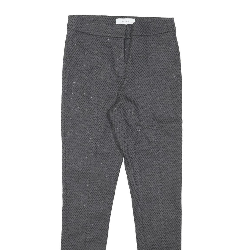 REISS Womens Cotton Blend Black Slim Tapered Trousers W25 L27 Elegant Fabric