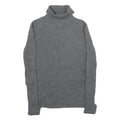 MERONA Womens Grey Plain Cotton Blend Roll Neck Chunky Knit Jumper S Casual Cozy