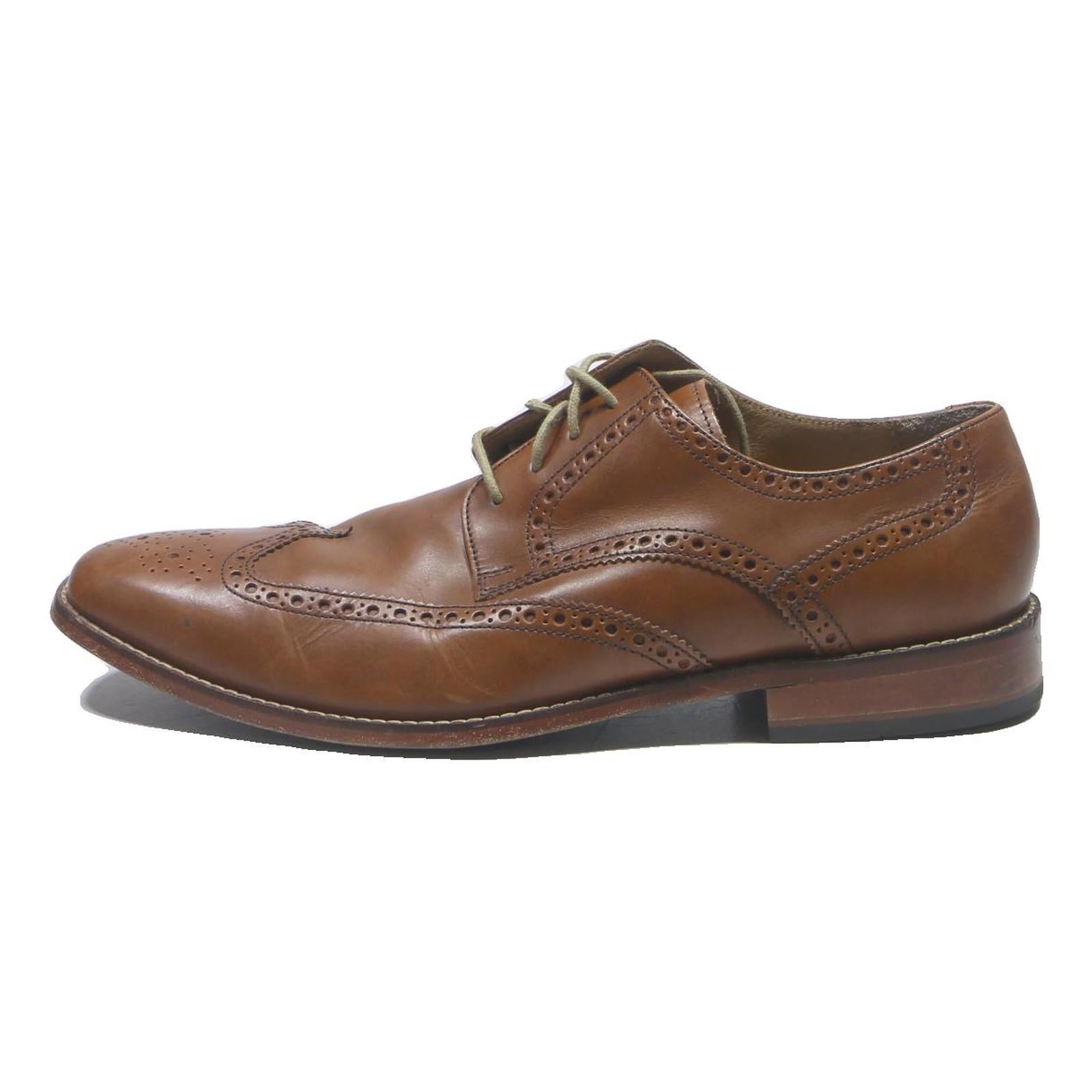 COLE HAAN Mens Leather Brogue Shoes Brown UK 10.5 Classic Formal Style