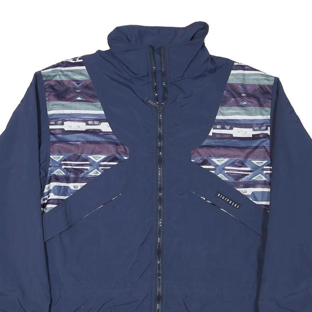 BIOSPHERE Womens Blue Purple Patterned Zip Jacket M Polyester Blend Outdoor