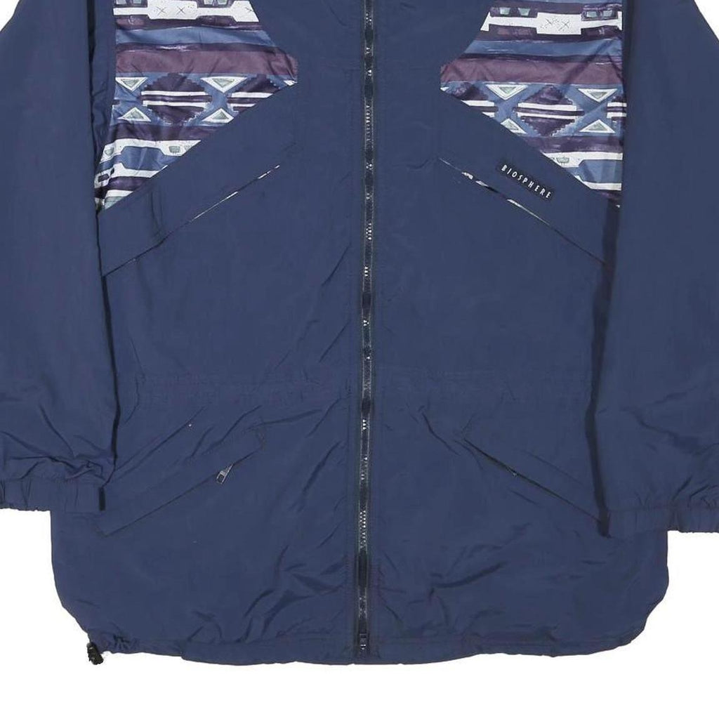BIOSPHERE Womens Blue Purple Patterned Zip Jacket M Polyester Blend Outdoor