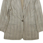 ATRIUM COLLECTION Womens Beige Check Jacket UK 14 Woven Classic Button Closure