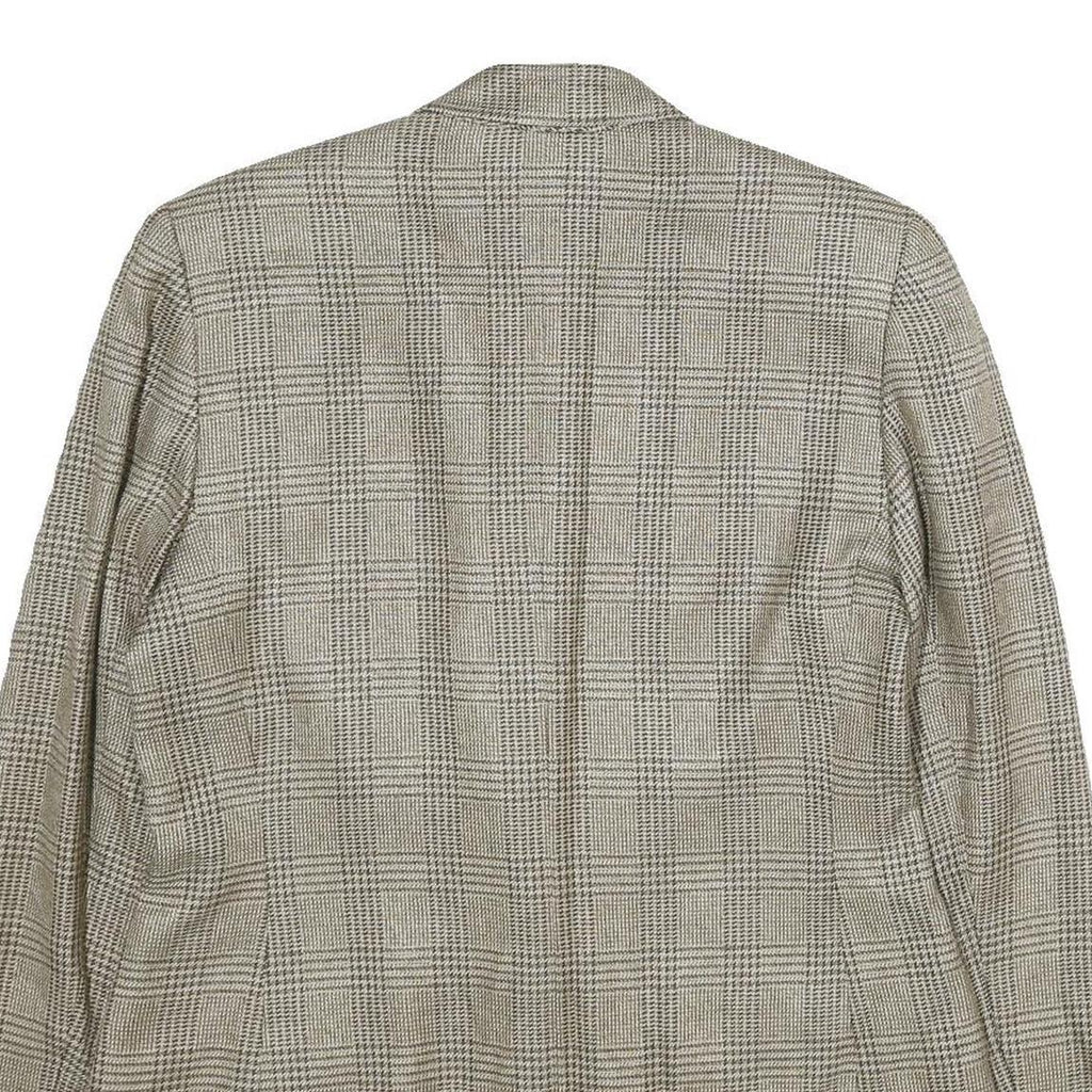 ATRIUM COLLECTION Womens Beige Check Jacket UK 14 Woven Classic Button Closure