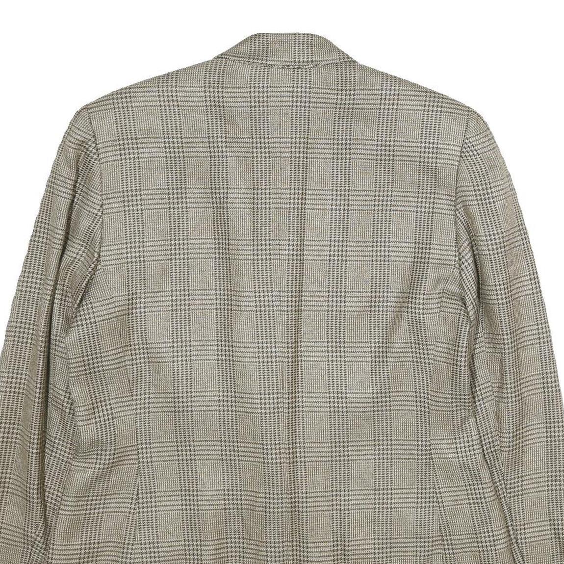 ATRIUM COLLECTION Womens Beige Check Jacket UK 14 Woven Classic Button Closure