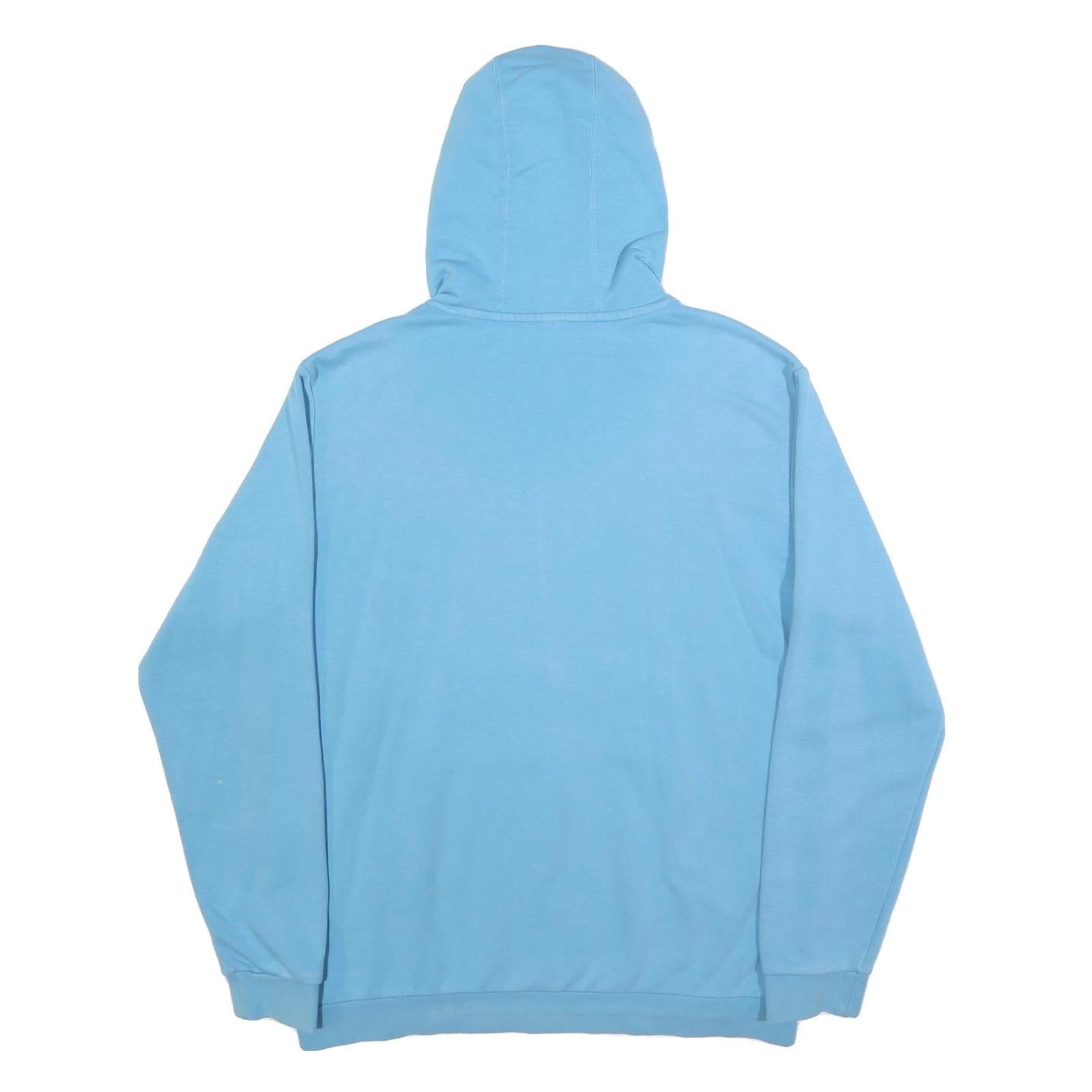 ADIDAS Mens Blue Hoodie L Cotton Blend Pullover Tennis Logo Casual
