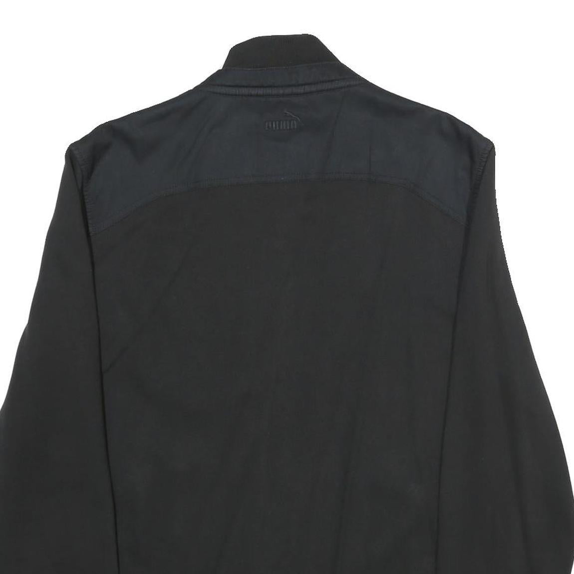 PUMA Mens Black Jacket L Cotton Plain Zip Casual Sportswear