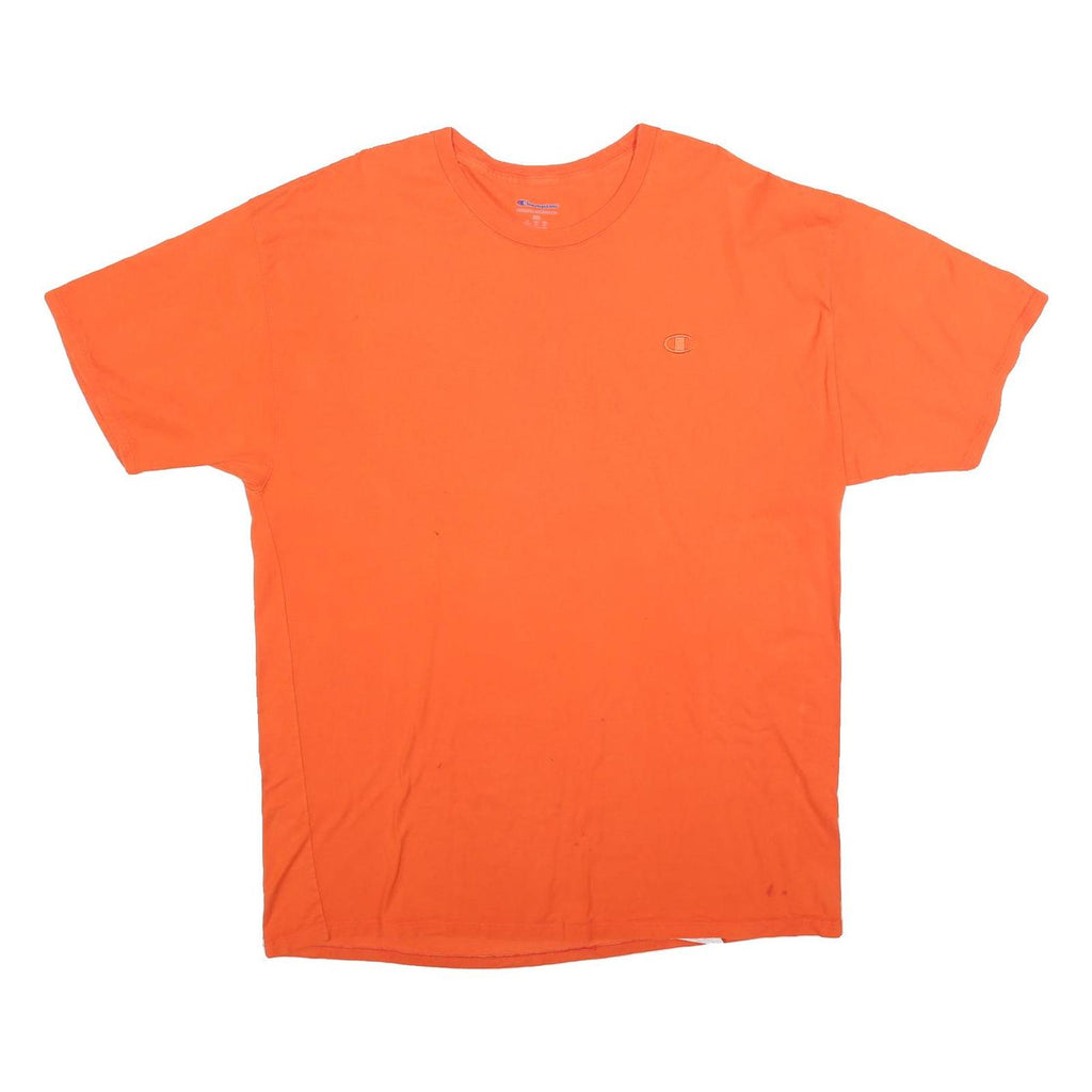 CHAMPION Mens Orange Crew Neck Short Sleeve T-Shirt 2XL Classic Cotton Blend