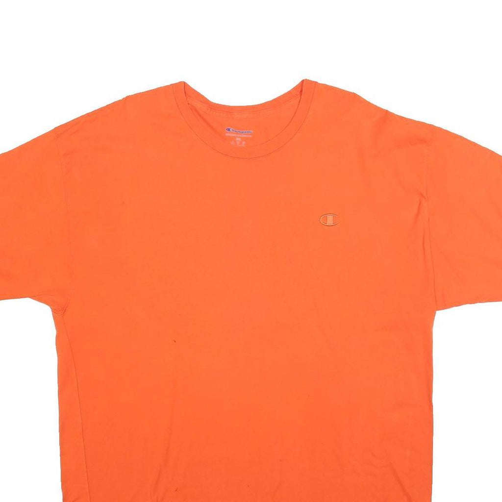 CHAMPION Mens Orange Crew Neck Short Sleeve T-Shirt 2XL Classic Cotton Blend