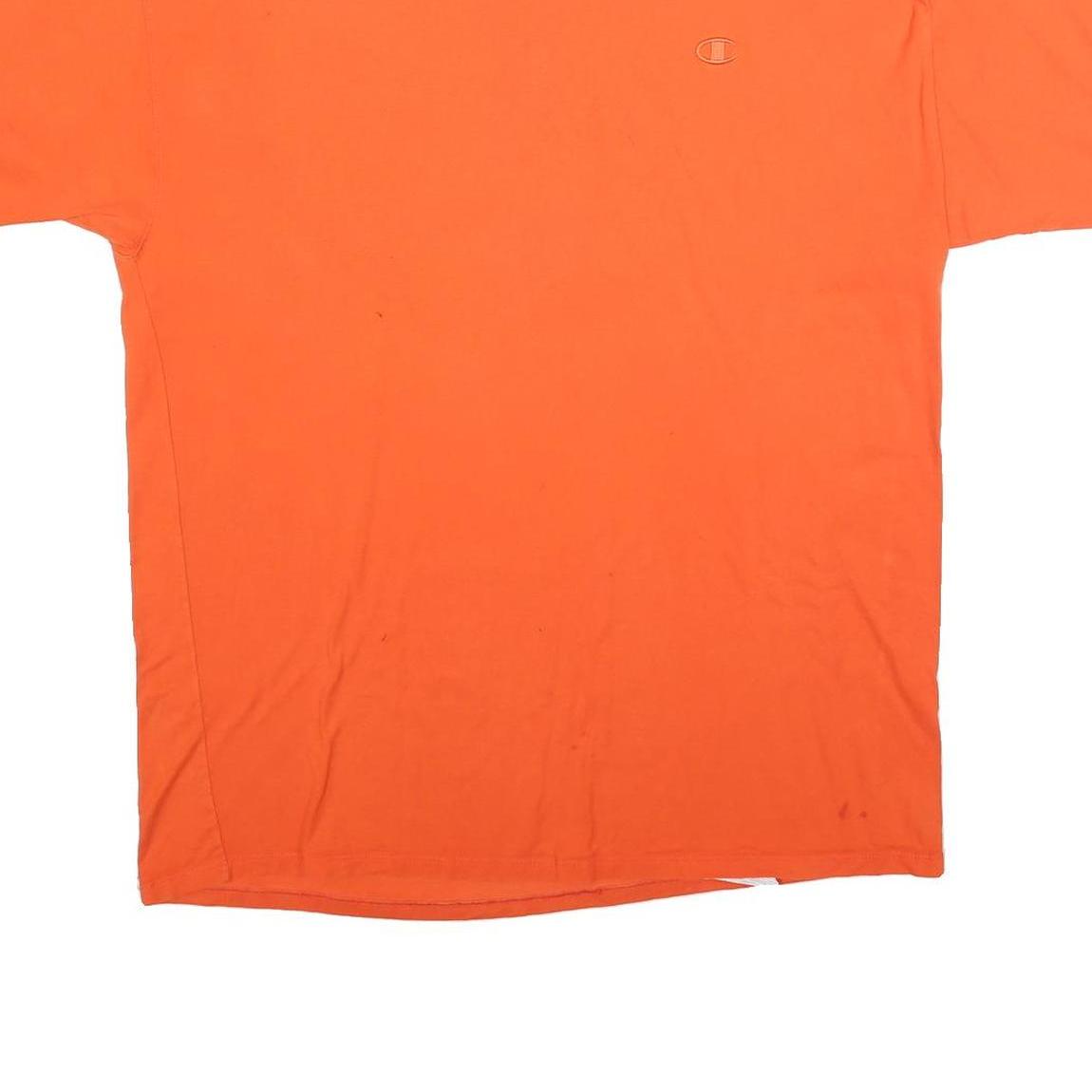 CHAMPION Mens Orange Crew Neck Short Sleeve T-Shirt 2XL Classic Cotton Blend