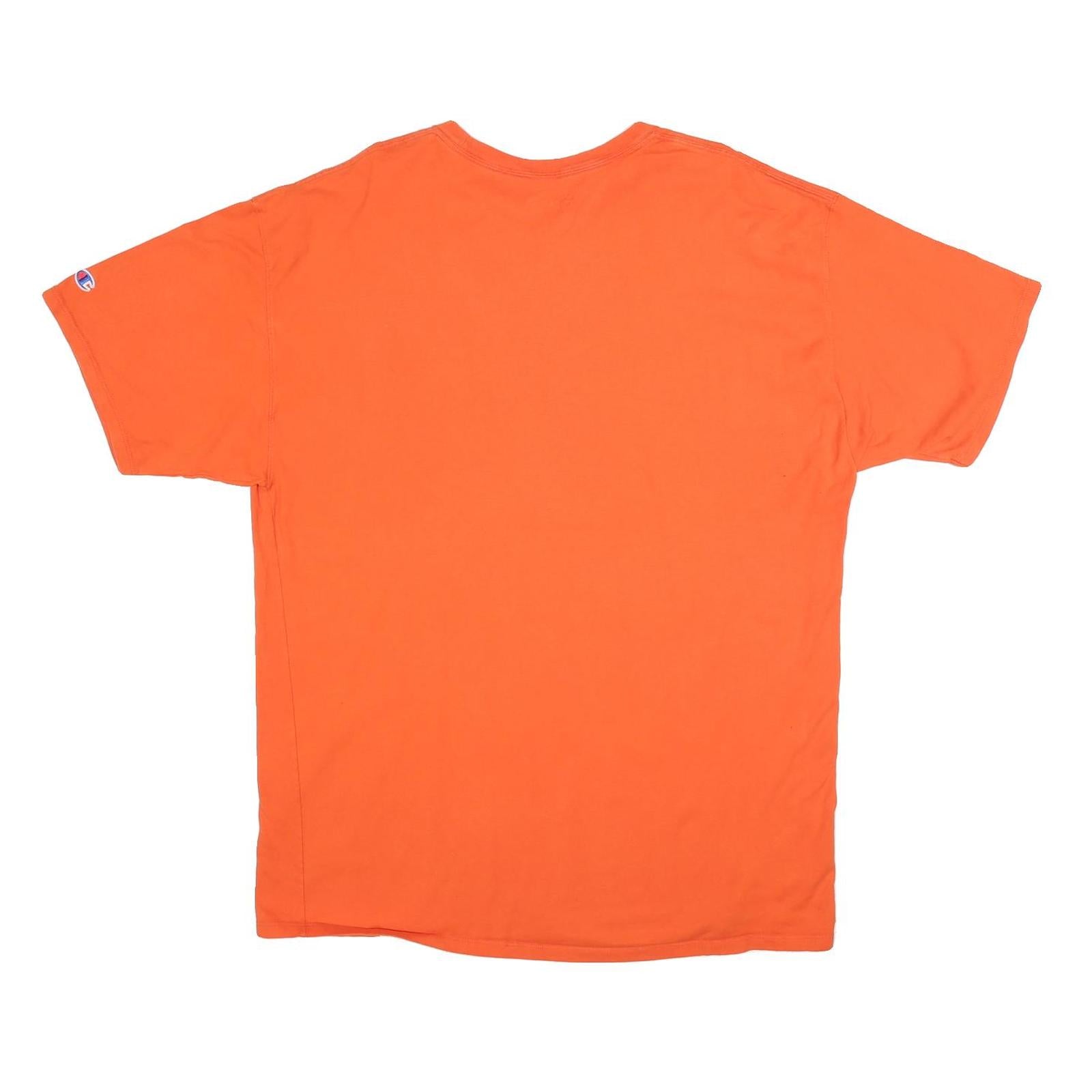 CHAMPION Mens Orange Crew Neck Short Sleeve T-Shirt 2XL Classic Cotton Blend