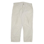 CARHARTT Mens Relaxed Beige Cotton Blend Trousers W42 L32 Workwear Zip Closure